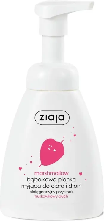 Shkumë larëse trupi dhe duarsh Ziaja Marshmallow, 250ml, aromë karamele dhe luleshtrydhe