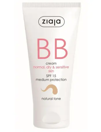 Krem BB ​​për lëkurë normale, të thatë dhe të ndjeshme Ziaja SPF15, Natural, 50 ml