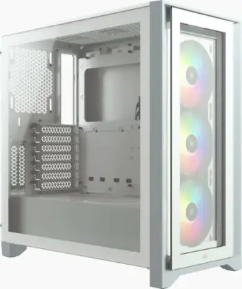 Kasë kompjuteri Corsair iCUE 4000X RGB, e bardhë