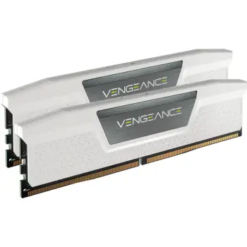 RAM Memorie DDR5 CORSAIR DIMM Kit 32 GB / 5200 MT/s – CL40 – VENGEANCE RGB / Bardhë