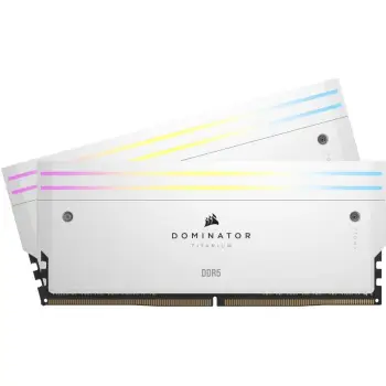 RAM Memorie DDR5 CORSAIR DIMM Kit 32 GB / 6000 MT/s – CL30 – DOMINATOR TITANIUM RGB / Bardhë