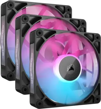 Ventilator për kasë, Corsair RX120 RGB 120mm, i zi, set 3-copë