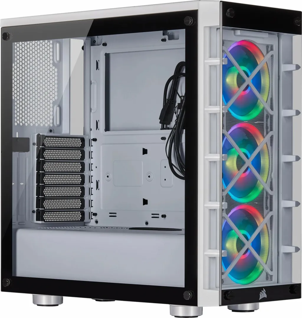 Kasë Corsair Crystal 465X, midi tower, xham i temperuar, RGB, e bardhë - 1