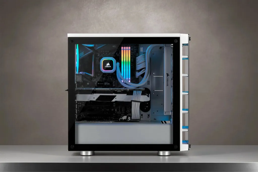Kasë Corsair Crystal 465X, midi tower, xham i temperuar, RGB, e bardhë - 2