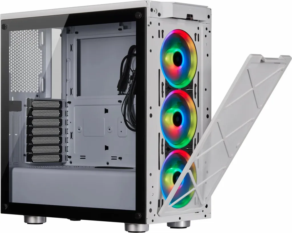 Kasë Corsair Crystal 465X, midi tower, xham i temperuar, RGB, e bardhë - 4