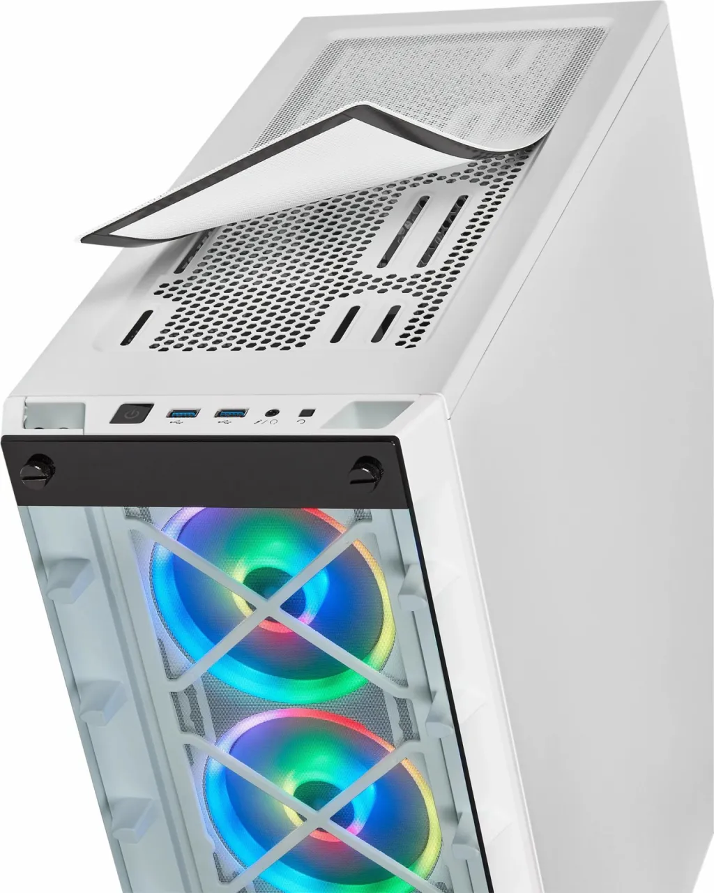 Kasë Corsair Crystal 465X, midi tower, xham i temperuar, RGB, e bardhë - 5