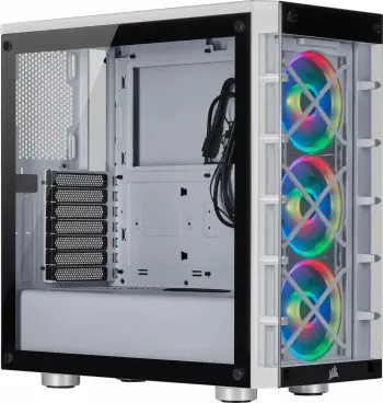 Kasë Corsair Crystal 465X, midi tower, xham i temperuar, RGB, e bardhë