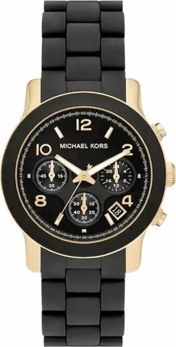 Orë dore për femra Michael Kors Harlowe Pave MK2988, e zezë/artë