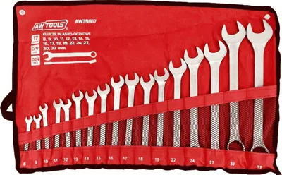 Set çelësash AWTools Combination(AW39817), 17 copë, 8mm-32mm, të argjendta - 1