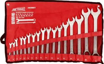 Set çelësash AWTools Combination(AW39817), 17 copë, 8mm-32mm, të argjendta
