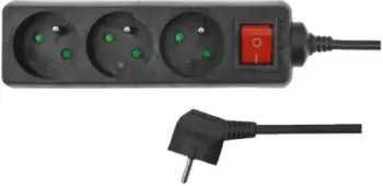 Kabllo zgjatëse AWTools (AW24687), 3 priza, 5 m, e zezë