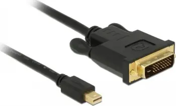 Kabllo Delock DisplayPort Mini - DVI-D 83989, 2m, e zezë