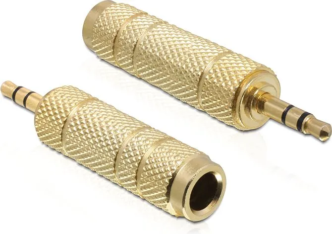 Përshtatës AV Delock Jack 3.5 mm - Jack 6.3 mm, i artë - 1