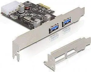 Kartë PCIe Delock, 2 porte USB 5 Gbps, e zezë