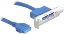 Pllakë zgjerimi DeLOCK, 2x USB 3.0 Low Profile, 19-pin në 2x USB-A - 1