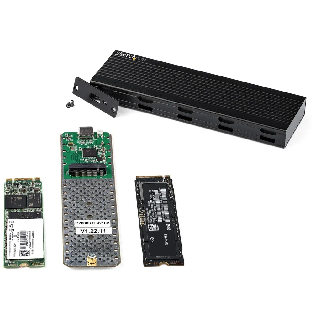 Kuti SSD USB-C M.2 SATA/NVMe Startech SM2E1BMU31C, USB 3.2 Gen 2, 10Gbps, e zezë - 6
