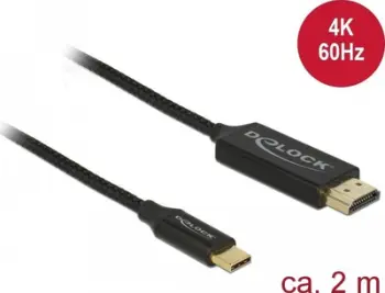 Kabllo Delock USB-C në HDMI, 3m, e zezë