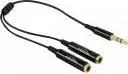 Kabllo audio Delock Jack 3.5mm - Jack 3.5mm x2 65356, 0.2m, e zezë