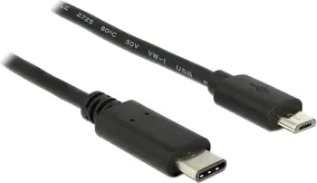 Kabllo Delock USB-C në microUSB, 1m, e zezë
