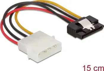Kabllo Delock Molex në SATA, 0.15m, shumëngjyrëshe