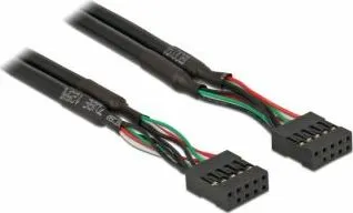 Kabllo Delock USB 9 pin - USB 9 pin, 0.5m, e zezë - 1