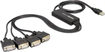 Kabllo Delock USB-A - RS-232 61887, 1.4 m, e zezë