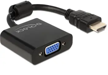 Përshtatës Delock AV HDMI në D-Sub (VGA), i zi