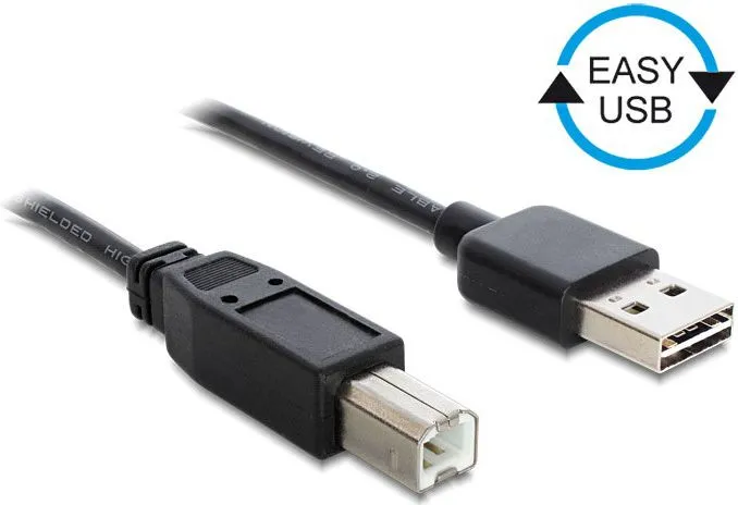 Kabllo Delock USB-A - USB-B, 2m, e zezë - 1