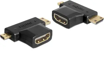 Përshtatës AV Delock HDMI Micro - HDMI Mini - HDMI, i zi