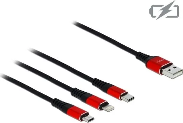 Kabllo USB Delock USB-A - Lightning, 0,3m, e zezë - 1