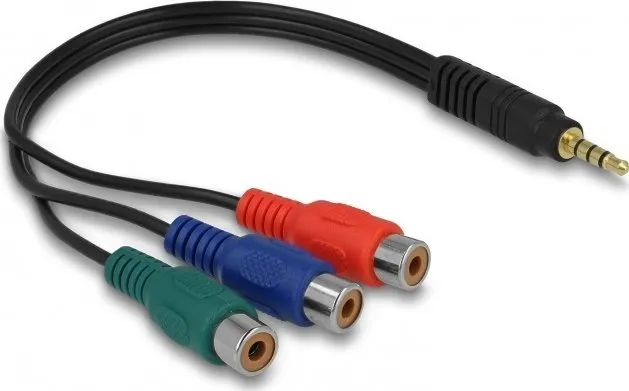 Kabllo Delock Jack 3.5mm - RCA (Cinch), 0.2m, e zezë - 1