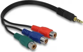 Kabllo Delock Jack 3.5mm - RCA (Cinch), 0.2m, e zezë