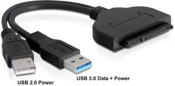 Përshtatës për disk Delock USB 3.0 + USB 2.0 - SATA 6 Gb/s, i zi