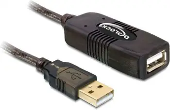 Kabllo Delock USB-A, USB 2.0, 15m, e zezë