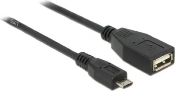 Kabllo DeLock USB A - MiniUSB 82680, 0.5m, e zezë