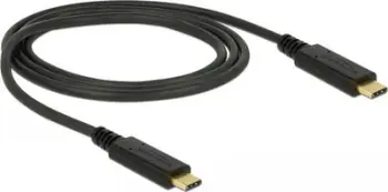 Kabllo Delock USB-C në USB-C, 1m, e zezë