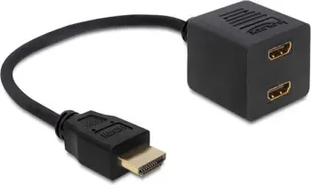 Kabllo Delock HDMI - HDMI x2, e zezë