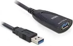Kabllo USB Delock USB-A në USB-A, 5 metra, e zezë - 1