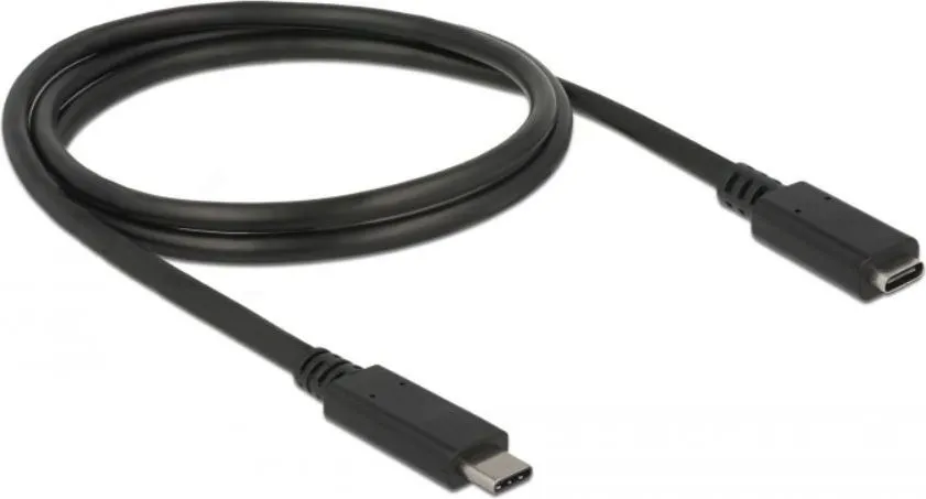 Kabllo Delock USB-C - USB-C 1m, e zezë - 1