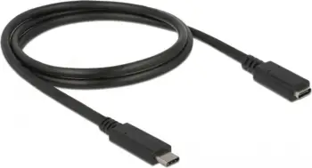 Kabllo Delock USB-C - USB-C 1m, e zezë