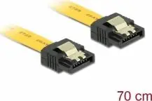 Kabllo Delock SATA - SATA, 0.7m, e verdhë