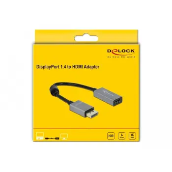 Adapter DELOCK Aktiv / DisplayPort 1.4 Plug → HDMI-A Socket / 4K / 60Hz / HDR – Zezë