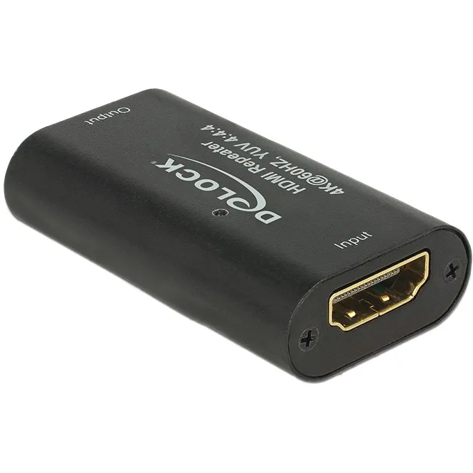 HDMI përsëritës DeLOCK 11462, 4K, metal, zi - 1