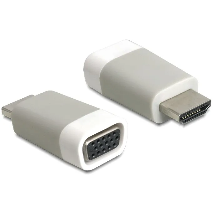 Adapter DELOCK / HDMI-A Plug → VGA Socket / Screwless – Bardhë - 1