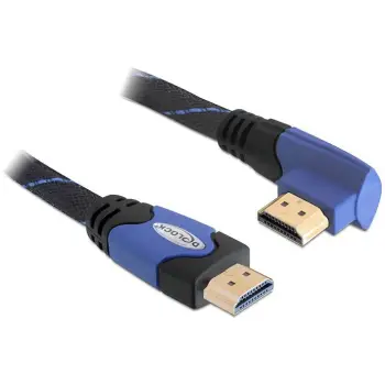 Kabllo HDMI DELOCK / HDMI-A Plug → HDMI-A Socket / Left-Angled / 2m – Blu
