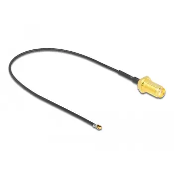 Kabllo antene DeLOCK SMA Buchse në MHF 4L LK, 20cm, e zezë