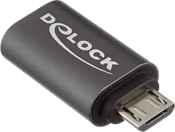 Adapter DeLOCK USB 2.0 Micro-B në USB Type-C, anthracite