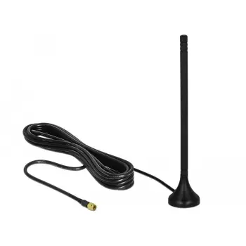 WiFi USB DELOCK LTE Antenna SMA Plug / 3–5 dBi / 12.5cm / Omnidirectional / Magnetic Base + RG-174 A/U Cable 3m – Zezë