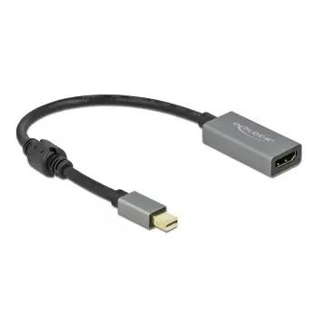Adapter mini DisplayPort në HDMI DeLOCK, 4K 60Hz, 0.2m, zi/gri
