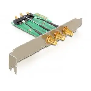 Karta të Rrjetit DELOCK PCIe Card to Mini PCIe with 3x RP‑SMA Antenna Connectors